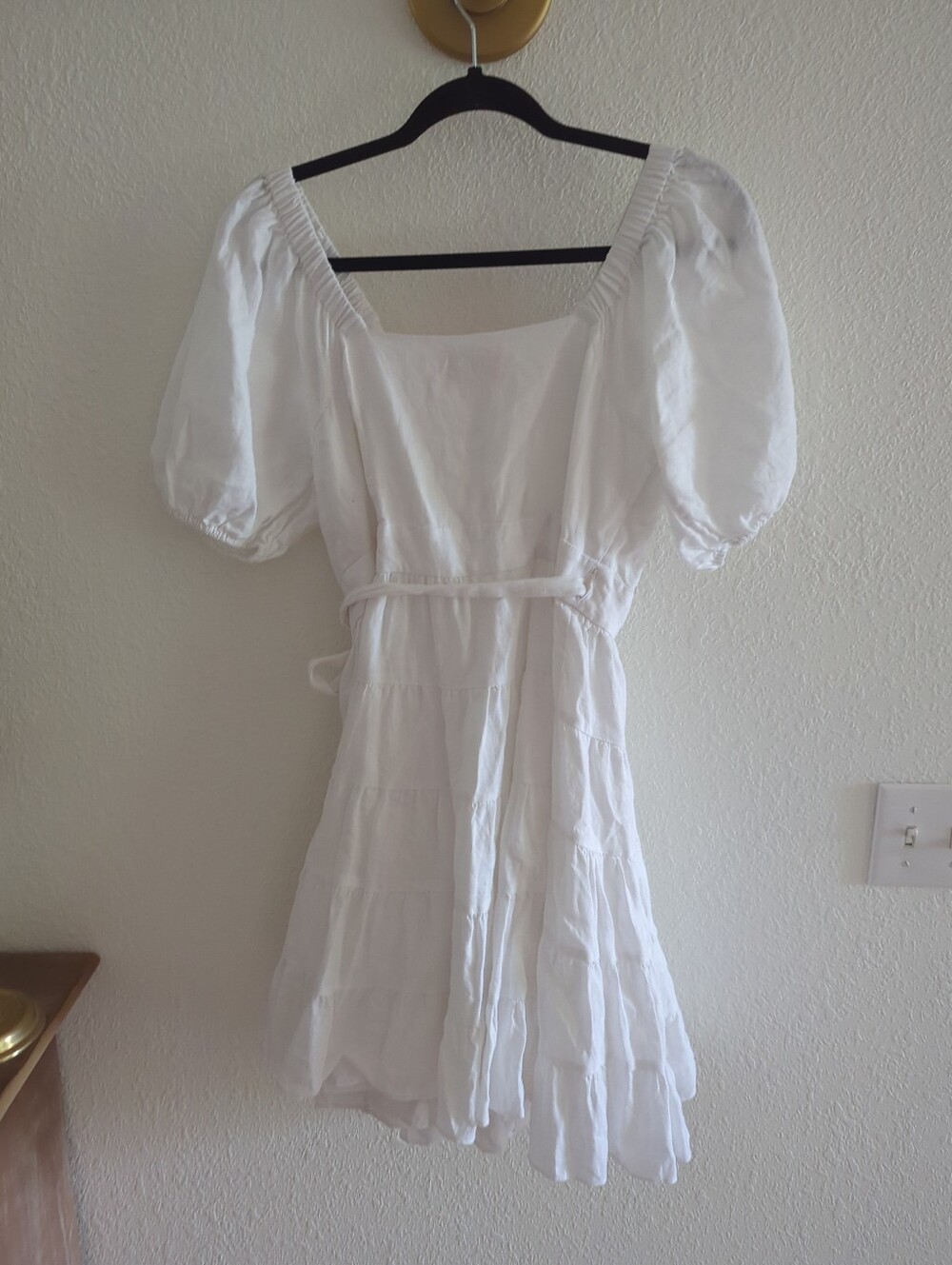 $238 LILLY PULITZER DRESS IRALEE SHORT SLEEVE LINEN WHITE WRAP STYLE SIZE 2 - Picture 9 of 9